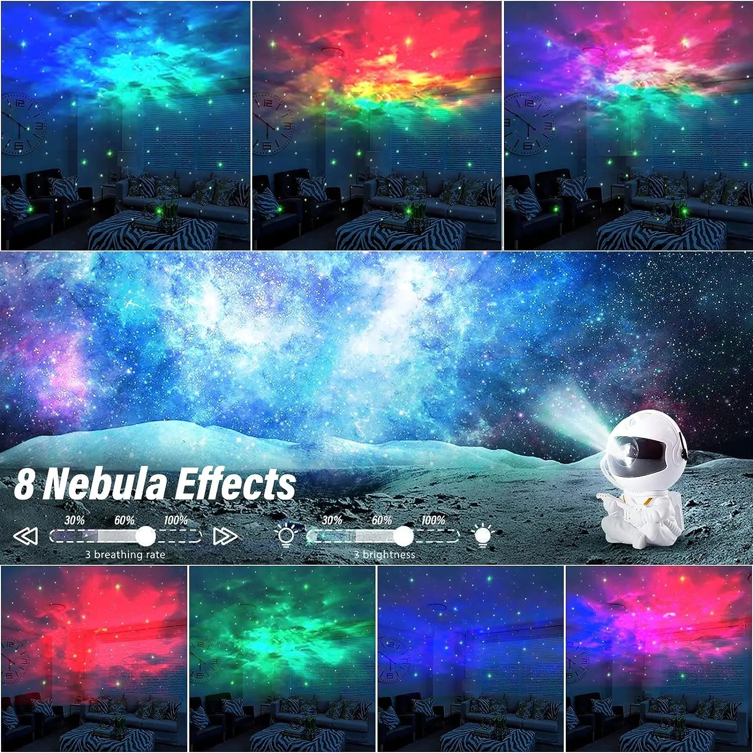 Astronaut Star Projector Galaxy Night Light